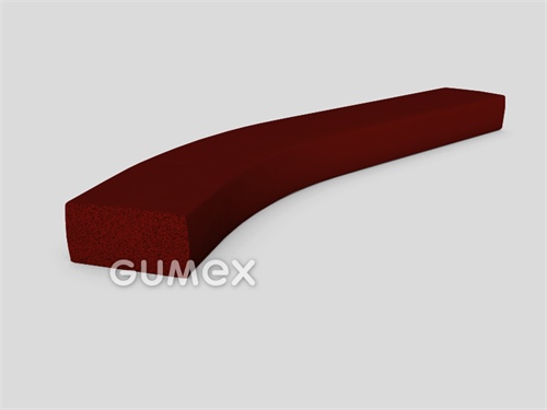 Silikonový mikroporézní profil obdélníkový, 8x10mm, hustota 250kg/m3, -60°C/+200°C, červenohnědý
